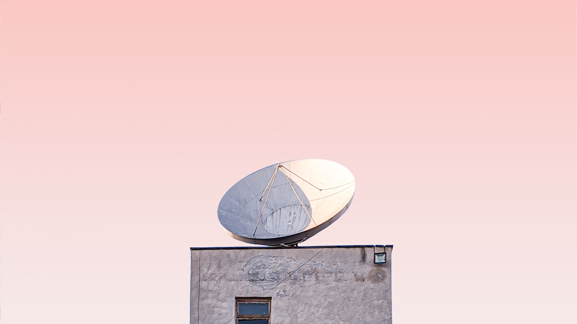 Satellite dish pink sky 