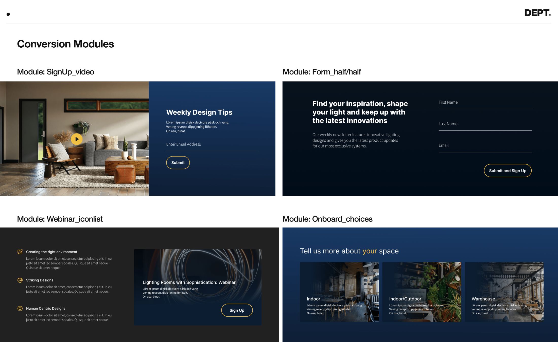 modular web design modules