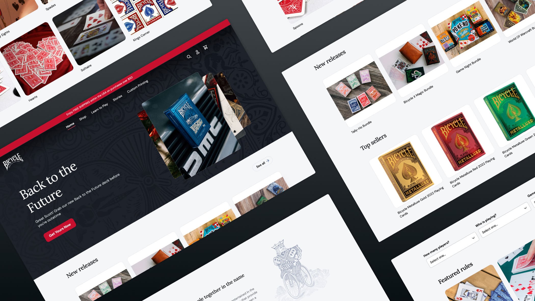 bicycle playing cards website design 