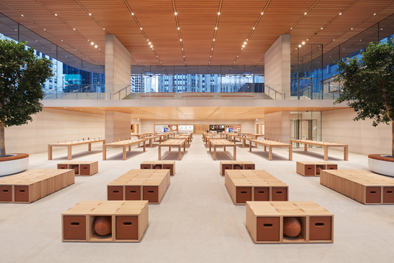 inside of amazon books store front