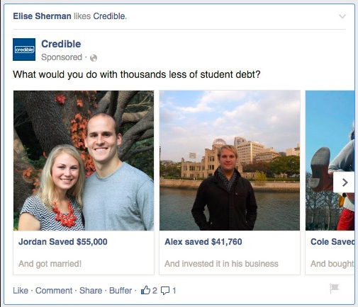 image of carousel ads on facebook