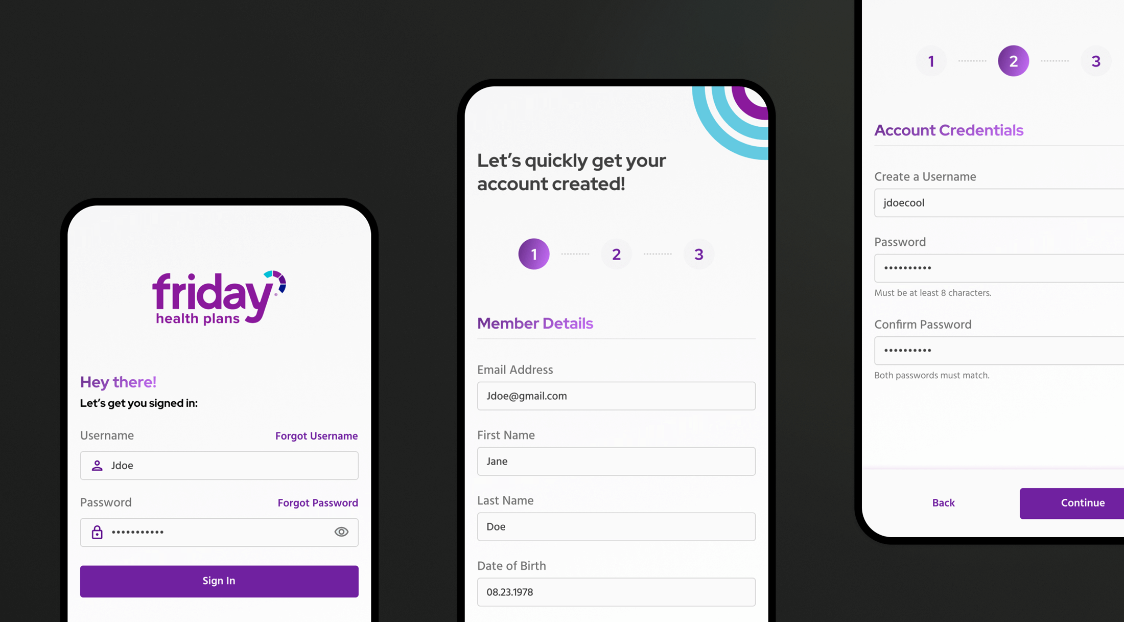 Friday health app design 