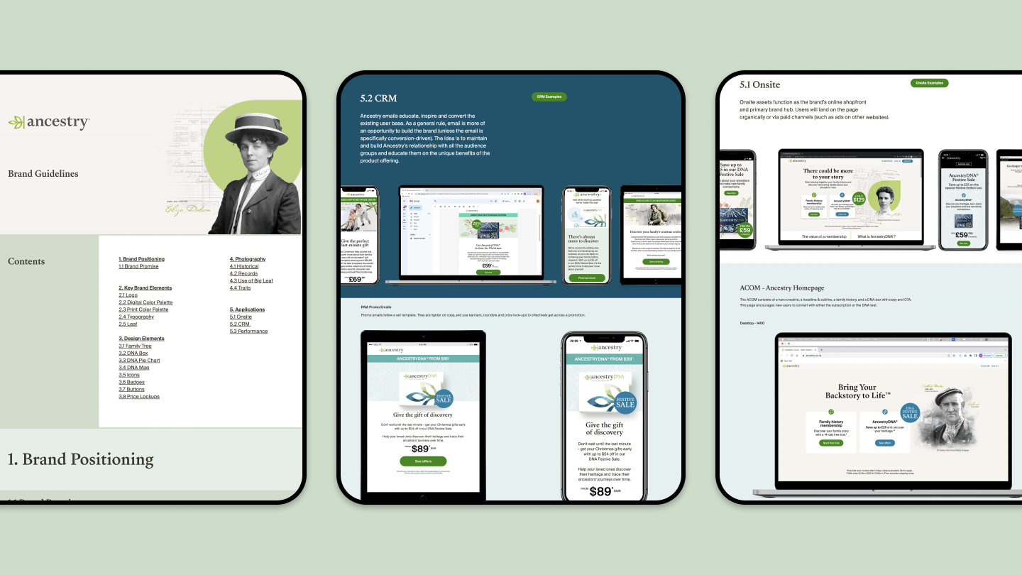 Ancestry screens on devices