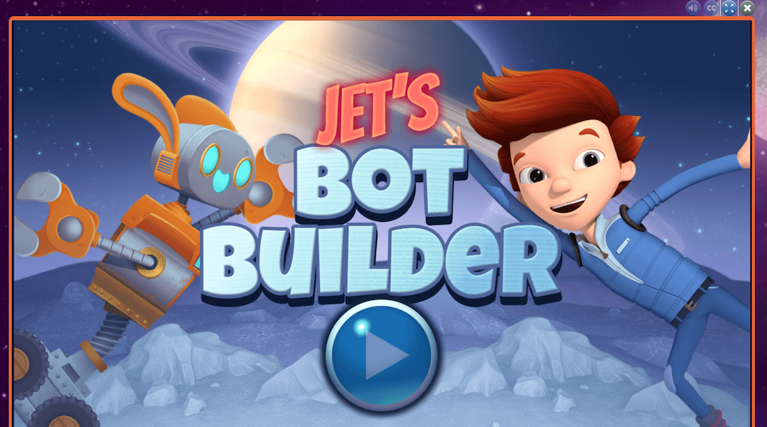 Title screen of Jet's Bot Builder Game