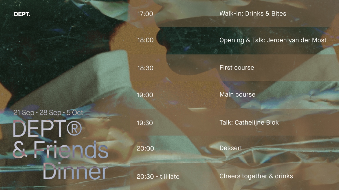 Timetable for DEPT® Friends and diner
