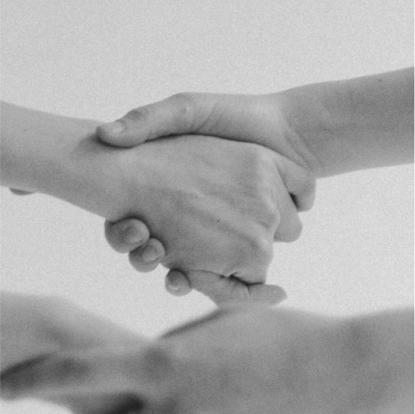gray hands shaking hands