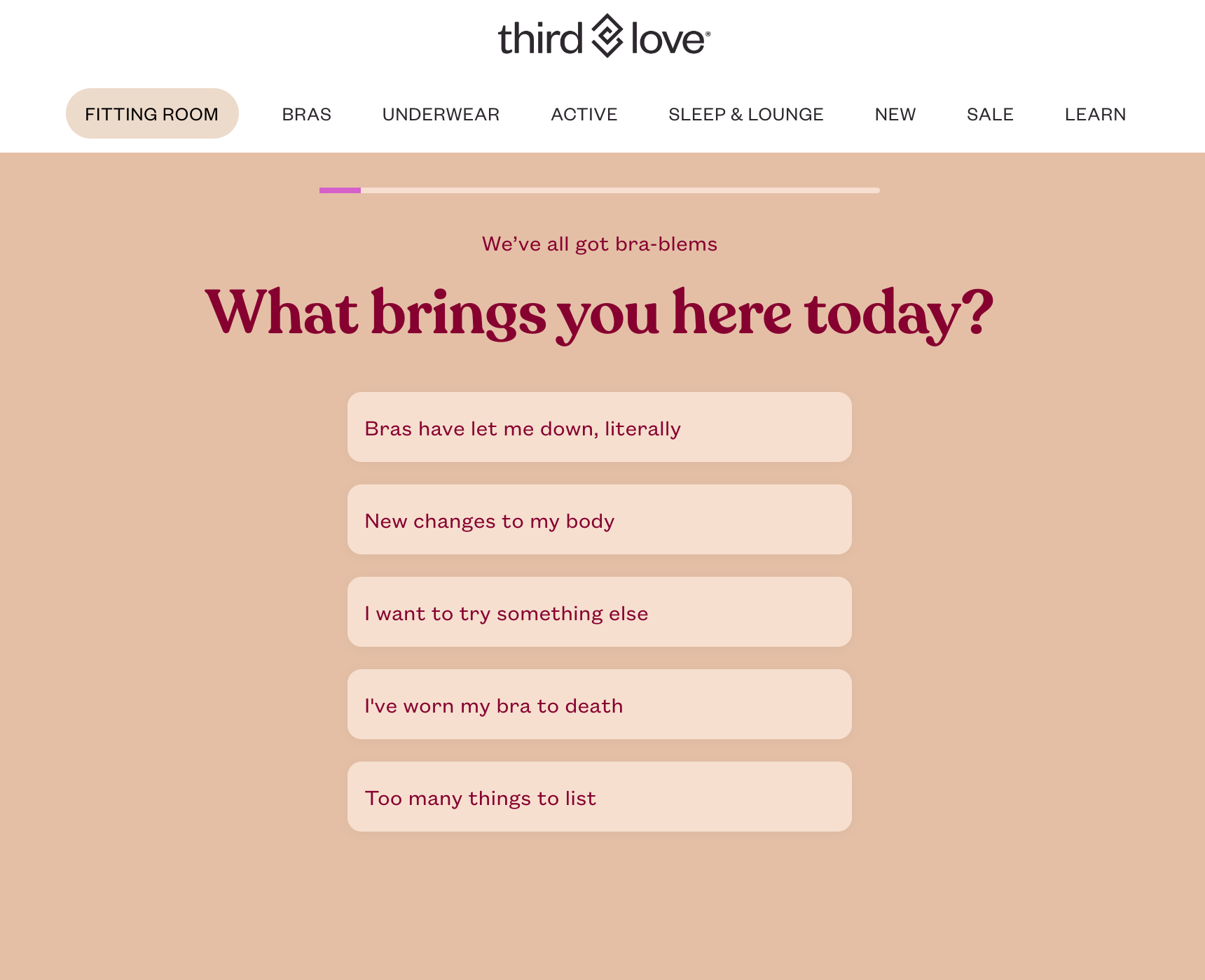 ThirdLove fit quiz 