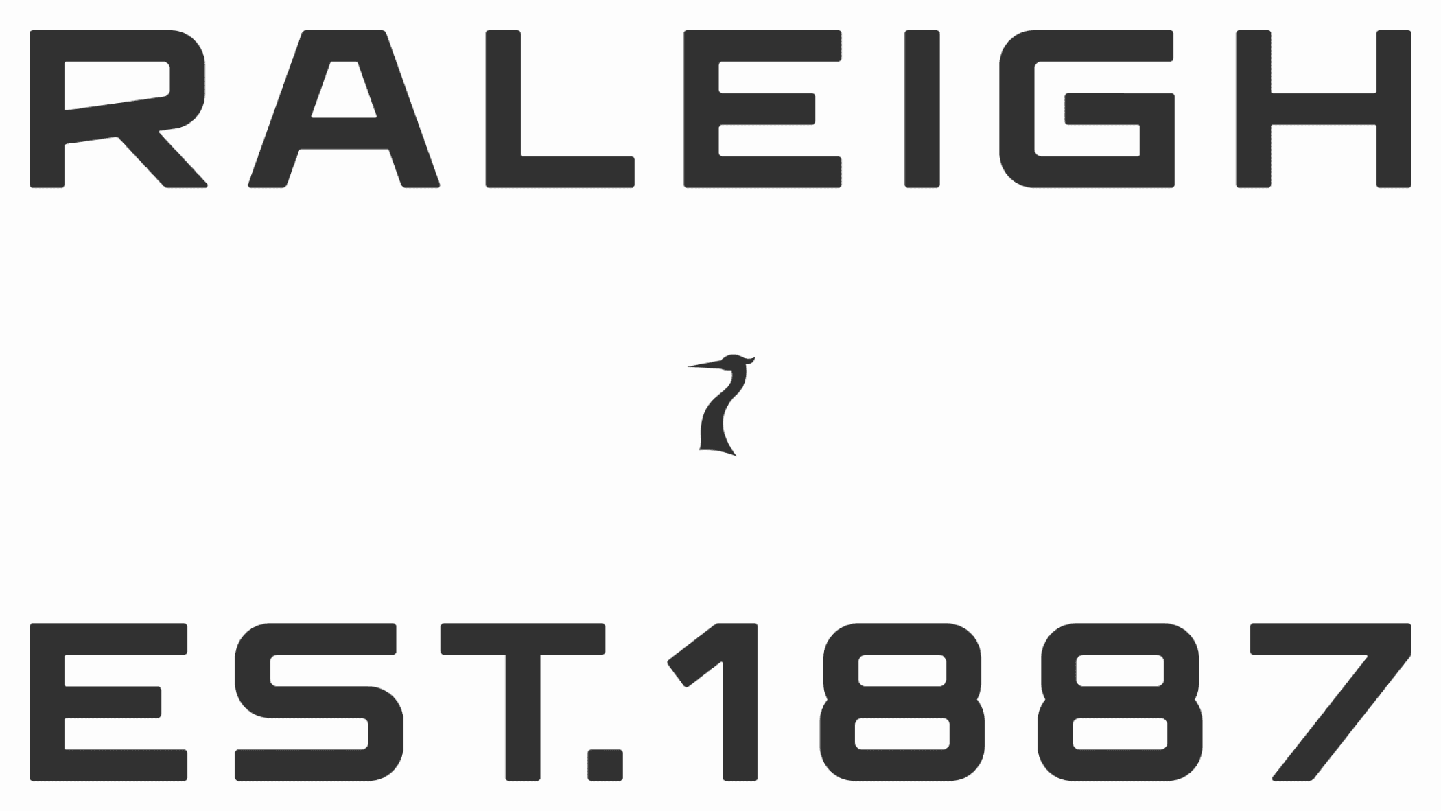 Raleigh brand logo with the establishment date 1887.