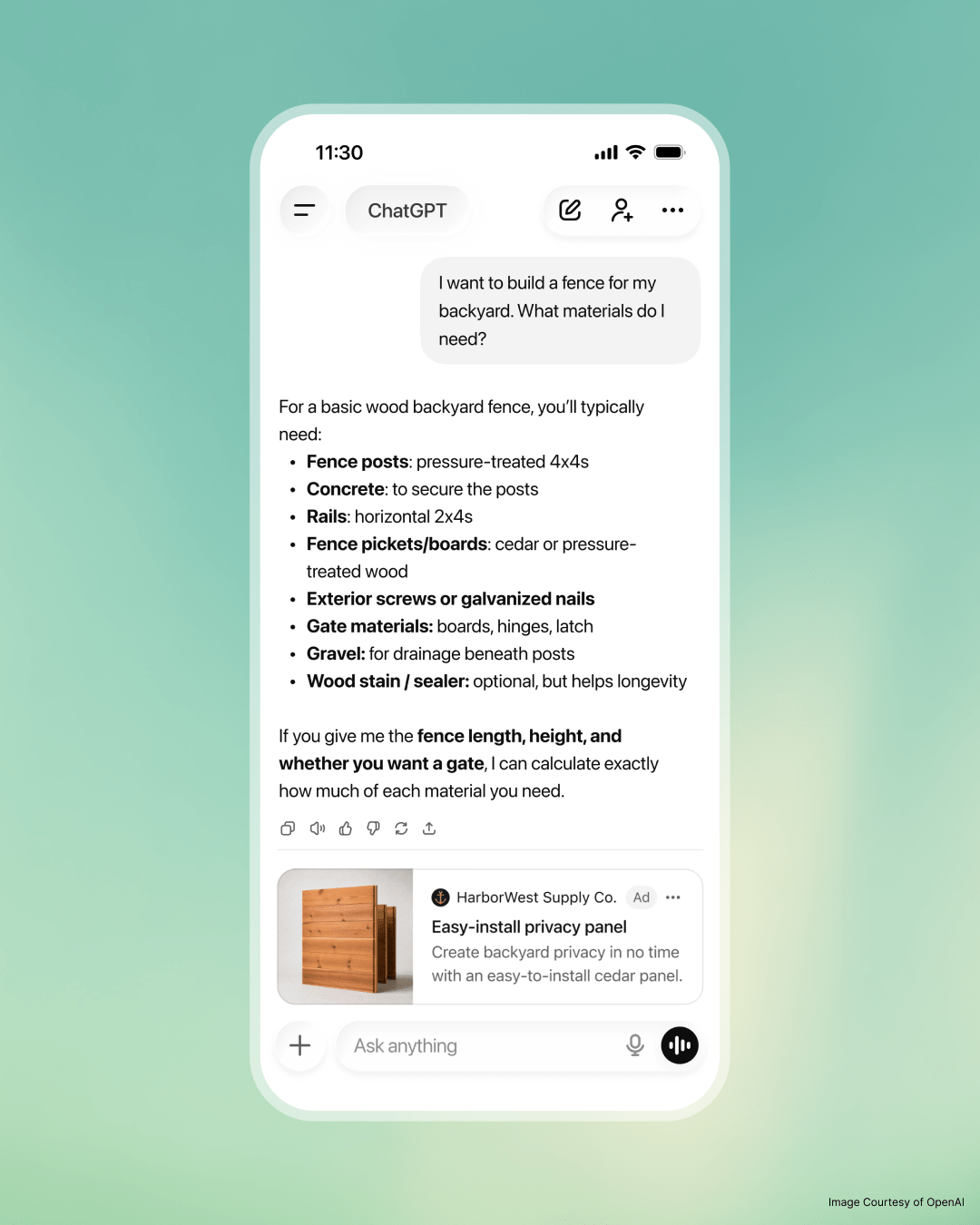 ChatGPT Ad screenshot